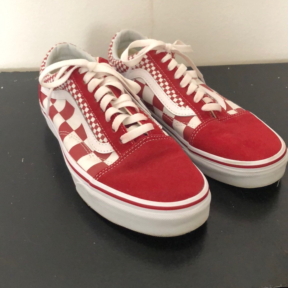 Red Checkered Vans